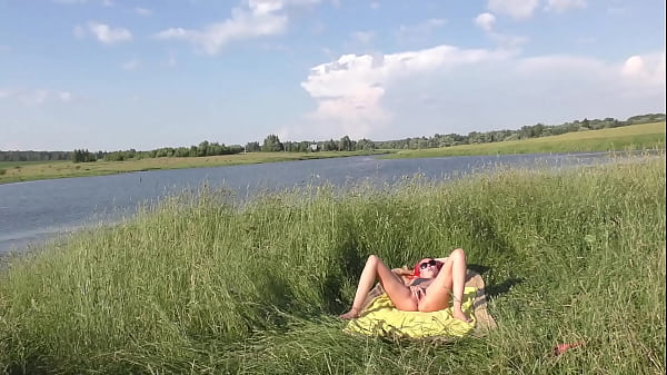 Anal dildo in the field