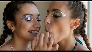 A I Cute Kissing Licking And Sucking College Coeds With Braces And Braids