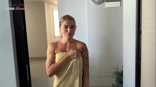 Annalisaatomicblonde - My Neighbor Catches Me Jerking Off and Decides to Take It in Her Mouth