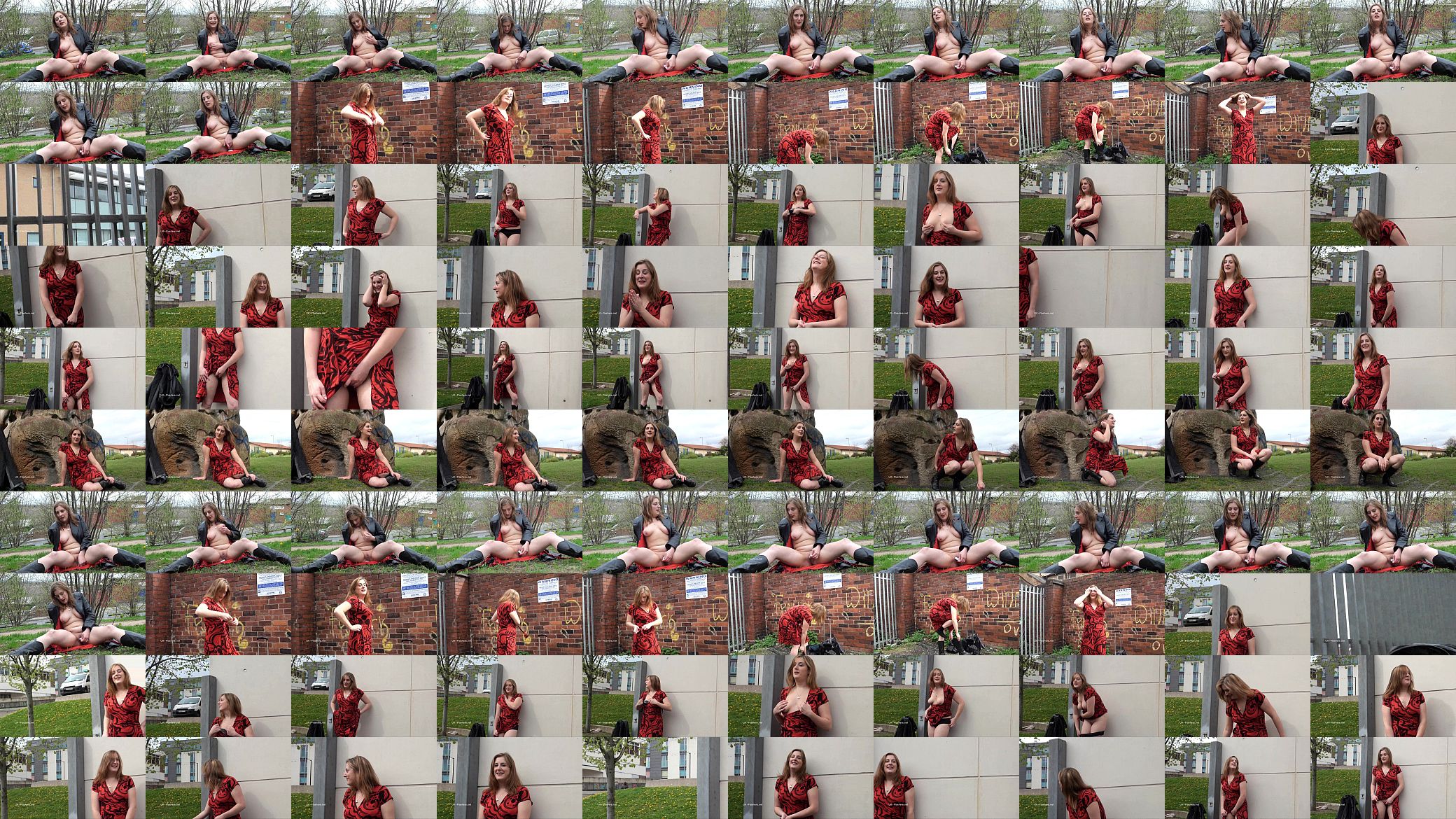 Longhaired redhead Jannas public masturbation and outdoor milf flashing the stre 预览图