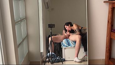 Blaze Rager surprises me by sucking my big 24cm cock
