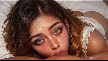 Maid, with delicate beauty, shared my lust, letting my cum flow out of her puffy pussy.[AI]