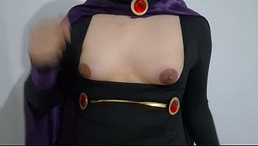 Big Tits Shemale Raven Slapping and Lactating her Puffy Nipples