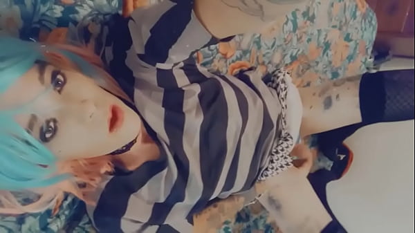 Sexy Cosplay Slut Grabbing Her Boobs and Mastur...