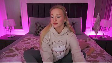 Blonde Cat Hoodie Nude Striptease & Pussy Play | Deepthroat & Masturbation