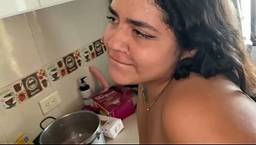 After watching movies with my stepsister, we got turned on and had sex with her thick harness.