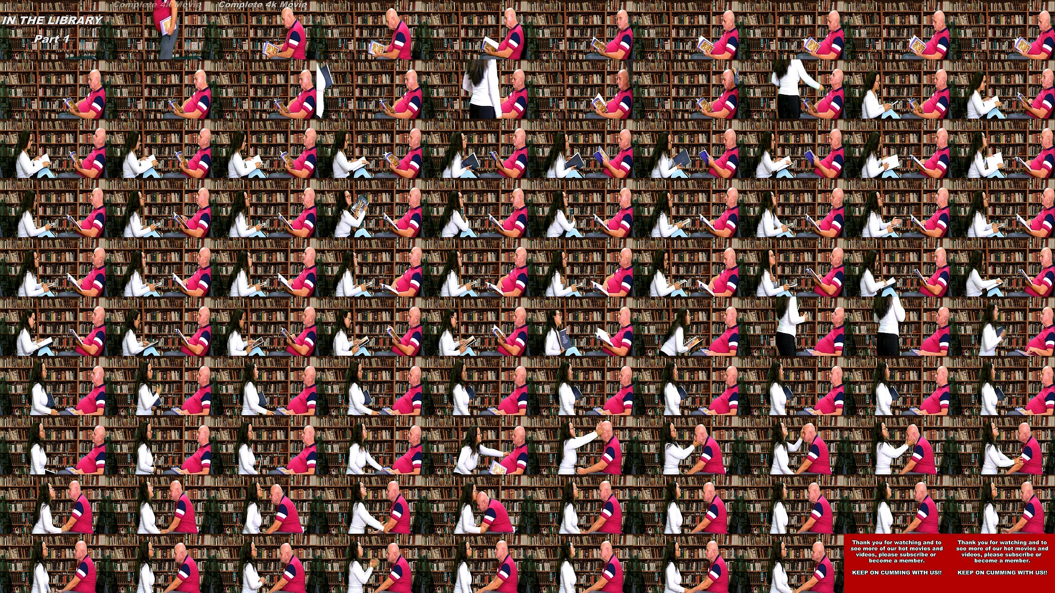 PREVIEW OF COMPLETE 4K MOVIE SEDUCED IN THE LIBRARY PART 1 WITH AGARABAS AND OLPR 预览图
