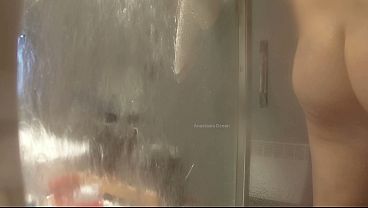 Ep. 11 Stepmom and I came to his bathroom. He started to jerking right in the shower. She likes to watch.