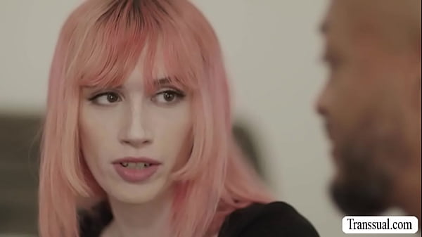 Big tits TS comforted by stepbro by fucking her...