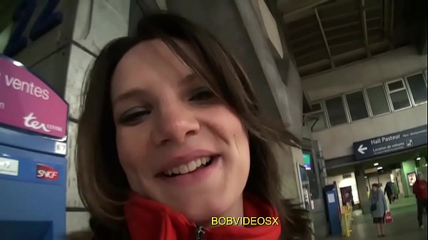 Anna a pretty brunette fucked in the background
