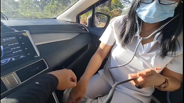 Private nurse did not expect this public sex! -...