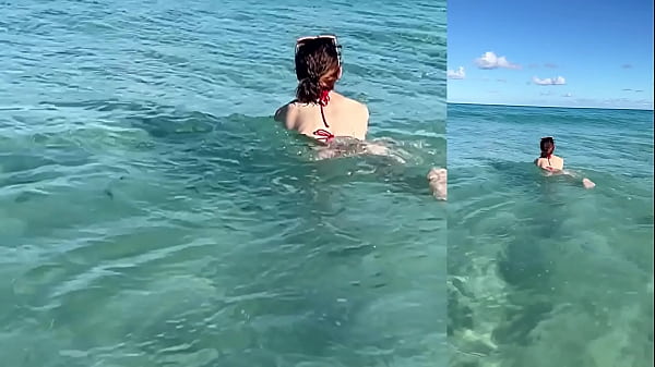 Pickup of a girl on the beach and sex in a hotel room