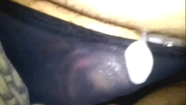 Cumshot trapped in panties