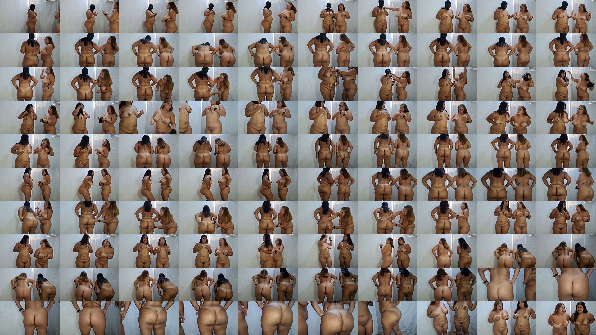 BBW naked Latina&#039;s work out together 预览图