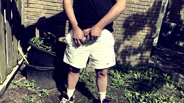 Download Video - Short compilation of me pissing in my backyard