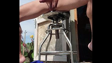 Jacking off in the Sun. Precum. Hard big Cock cumming.