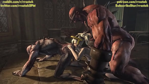 Overwatch Mercy Baisée Durement Par Un Hulking Monstrer Pendant Qu'elle Jante Le Cul Animation 3D