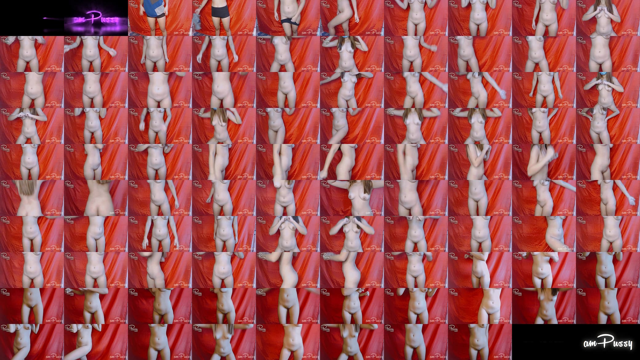 Amateur girl exercises naked at home 预览图