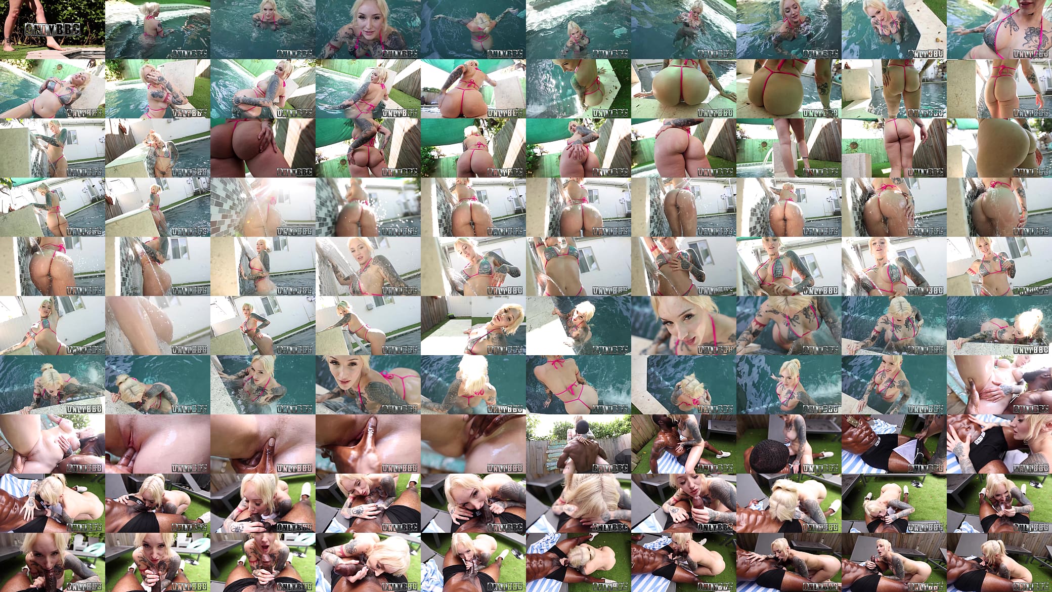 Tatted Blonde Kitty Quinn Oiled and Fucked by BBC in Miami Sun 预览图