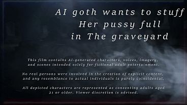 AI Black Angel Ravenna wants to get her pussy stuffed in the graveyard