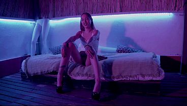This skinny pretty girl with Little breasts is broken in two by the huge dick of this muslim boy