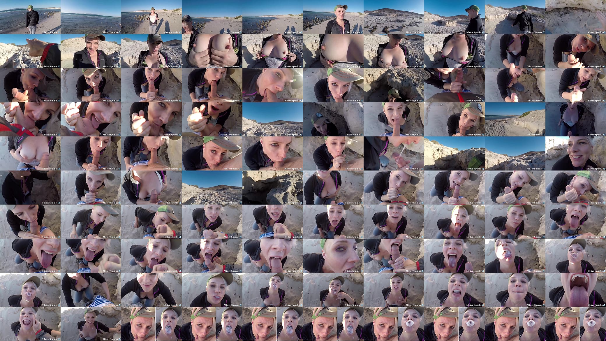 Public Cum Swallow After Balls Deep Deepthroat Blowjob on the Beach 预览图