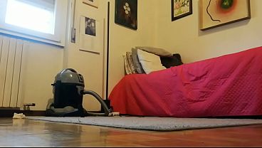 Deep Housework: Heavy Vacuuming Session on the Cream Rug