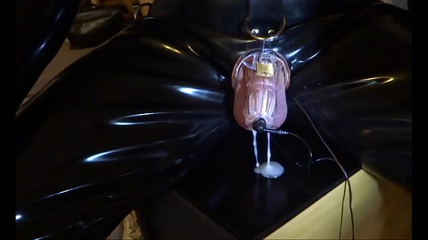 Estim e-stim electro cum load milking with peni...