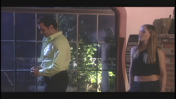 Blonde with comically large boobs, Amy Azurra, takes on a couple of men in this hot...