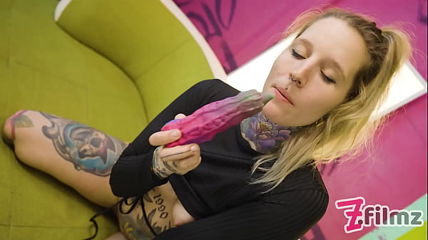 Z-FILMZ TOYWALL EP.2 - ALT blonde girl with TATTOOS masturbate with crazy TOYS