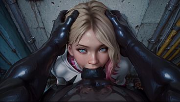 Gwen Stacy Destroyed by BBC - Throat-Fucked & Pussy Flooded with Cum - AI GENERATED