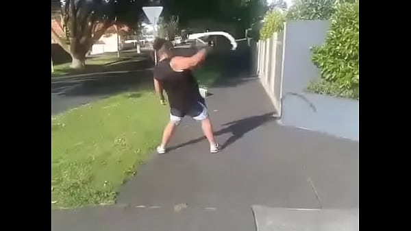 Ebony showing off how she smacks ass with a unknown weapon