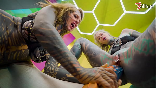 Download Video - Split Tongue Lesbians Tattooed Toy Play ANAL and ATM Adventures