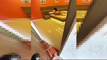 Horny Latina MILF shakes her ass over her sex toy while being watched by her stepson