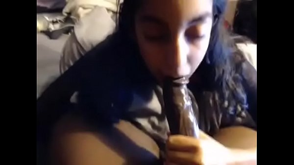 pov horny teen sucks big black cock on webcam
