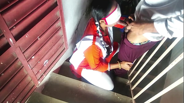 Teen school girl fucked by classmate in school stairs