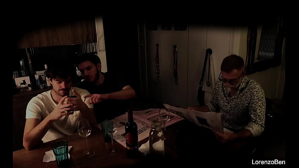 Exhibitionist gay couple in front of real grand...