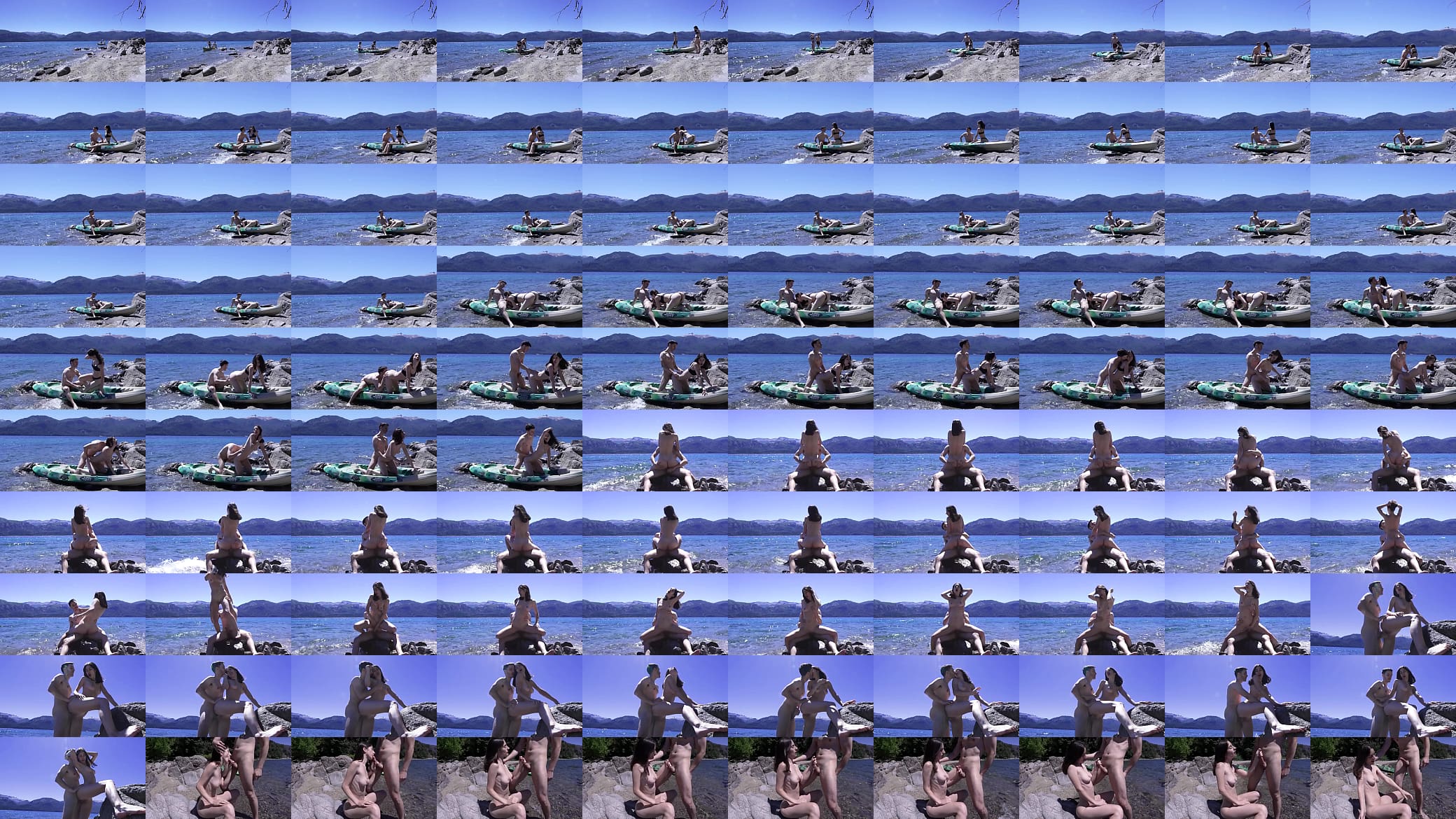 Horny teen couple gets caught having sex on public beach - HUGE cumshot amateur 预览图