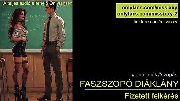 Fasszopó diáklány nyögdécsel a tanárának