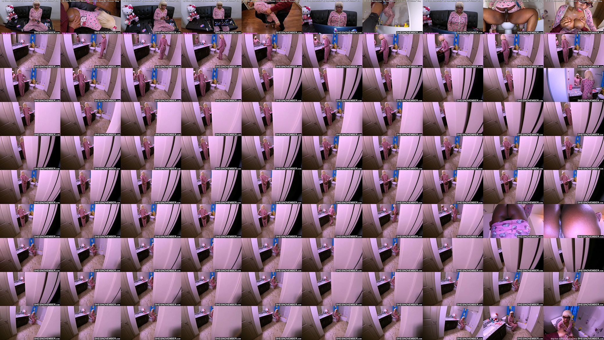 Hiding In My StepDaughters Bathroom Watching Her Piss On The Toilet While My Wife Is In Bed, Taboo Voyeur Unbeknownst To Msnovember BlackPussy Pissing On Sheisnovember 预览图