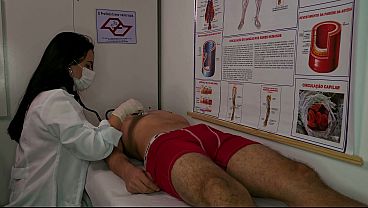 The nurse went to examine the patient and couldn't hide her reaction when she saw him.