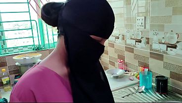 Cheating husband fuck Hijab house maid when no one at home bangla