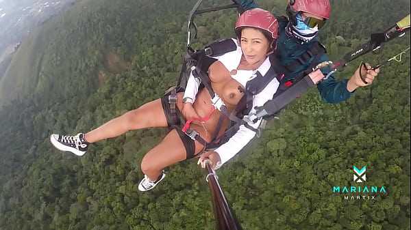 Download Video - The number one ebony actress from Colombia Mariana Martix goes paragliding masturbating naked