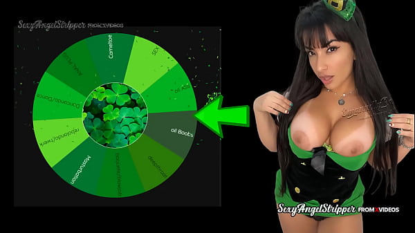 Leprechaun cosplay SEXY LATINA in the WHEEL OF SEX JERK OFF GAME CAMEL TOE AND MASTURBATION