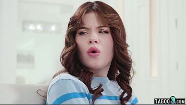Petite brunette teen stepsister Lola Valentine teaching her BBC stepbro