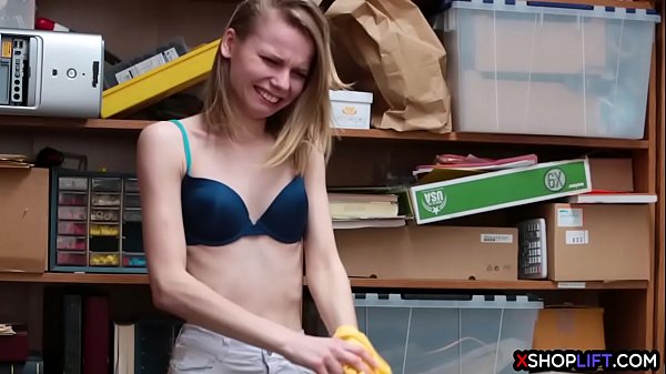 Russian slender shoplifting teen got punish fucked