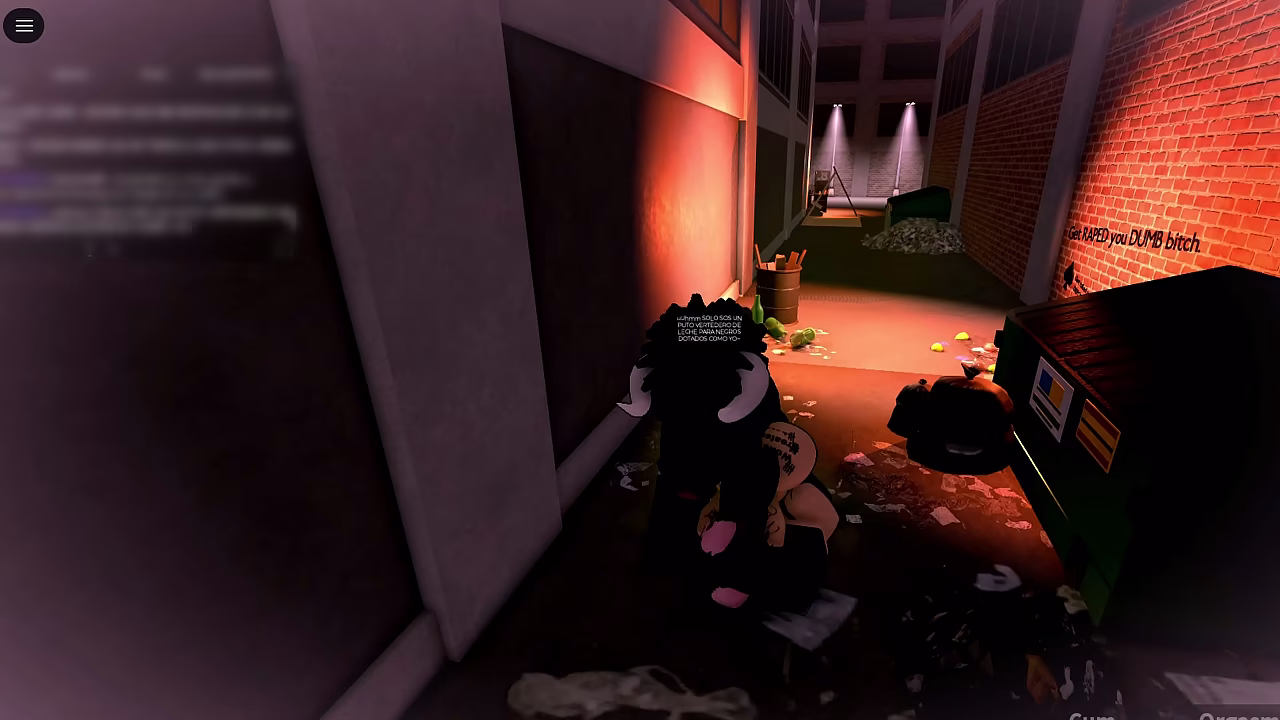 Cerdita rellenada con harto semen en un callejon | Roblox