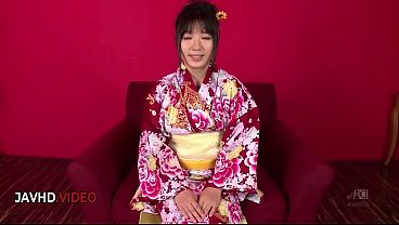 Chiharu's Kimono-Themed Japanese Threesome with Sexy Blowjobs and Hot Creampies 8 min