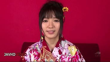 Chiharu's Kimono-Themed Japanese Threesome with Sexy Blowjobs and Hot Creampies