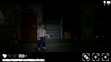 New hentai game man with flashlight having sex with a hot maid in No exit apartment erotic game